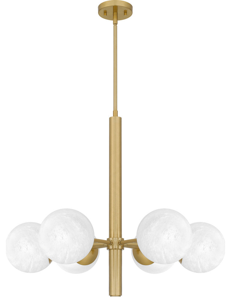 Quoizel PCSEI5028 Solei 6 Light 28"W Chandelier - Aged Brass
