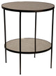 Anna Side Table, Metal and Antiqued Mirror