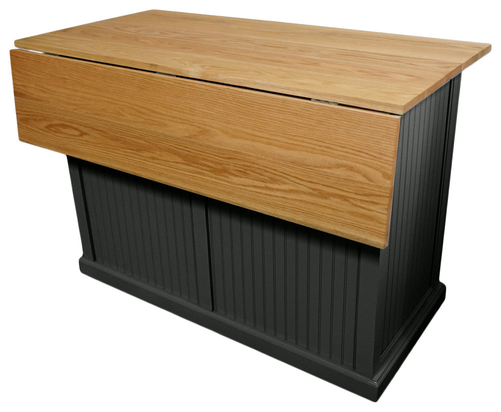 Eagle Furniture Coastal 51" Kitchen Island with Flip Top, Iron Ore