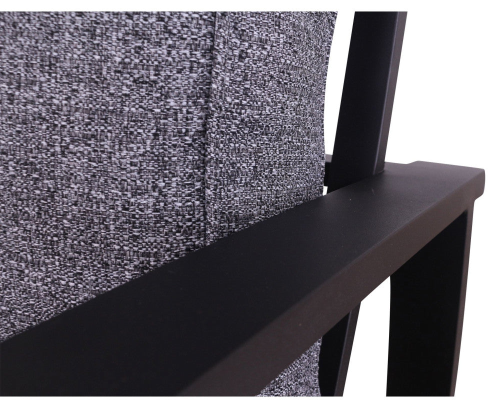 Courtyard Casual Santorini Black Aluminum Loveseat With Envelop Back Cushion