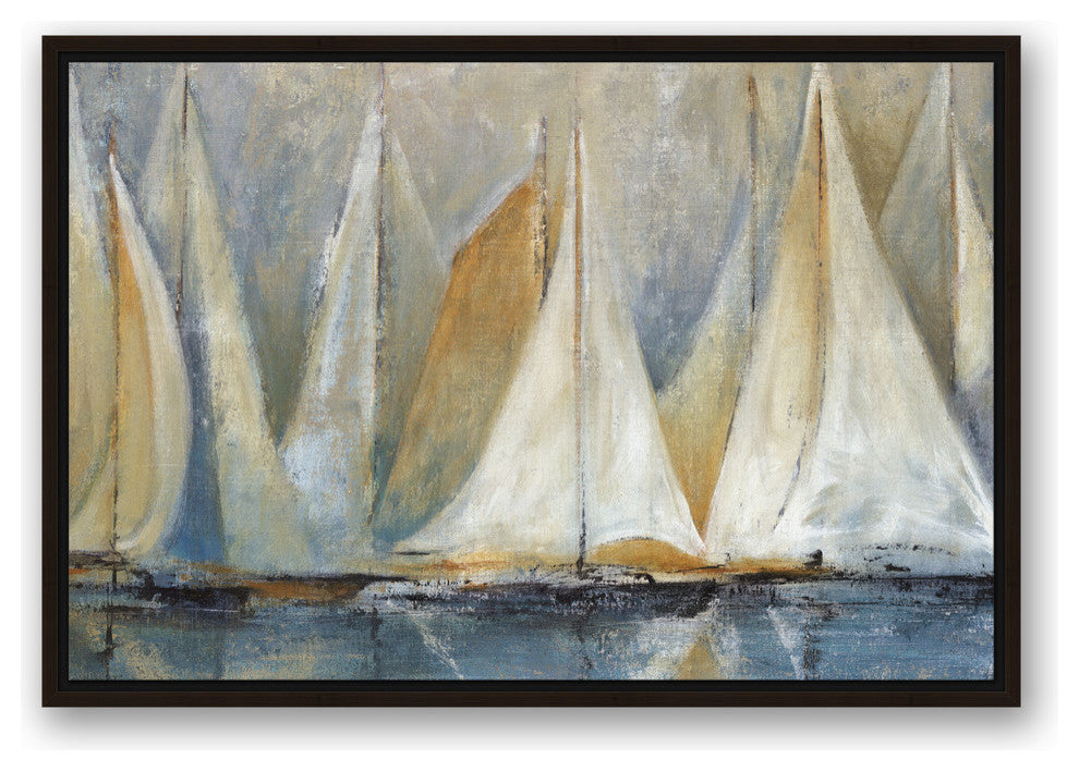 "Sailboats On Water" Canvas Wall Art, 20"x30", Framed