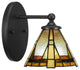 Capri 1-Light Wall Sconce, Matte Black/Zion Art