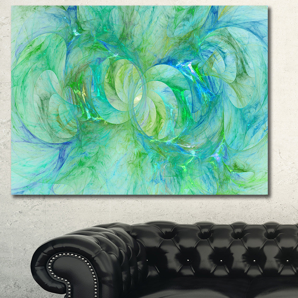 Snow Fractal Glass Texture, Oversized Abstract Canvas Art Print, 60x40