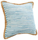 Ox Bay Handwoven Blue/Braided Jute Bordered Cotton Blend Pillow Cover, 20"x20"