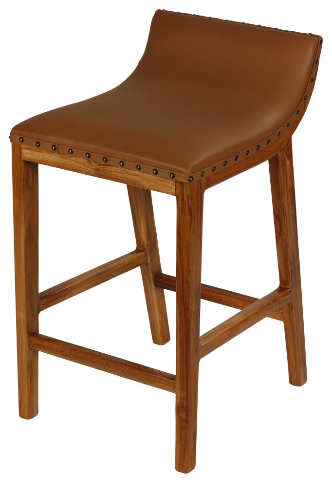 Bare Decor Bare Decor Luisa Counter Stool, Light Tan Genuine Leather
