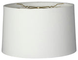 Royal Designs Shallow Drum Hardback Lampshade, White, 15"x16"x10"