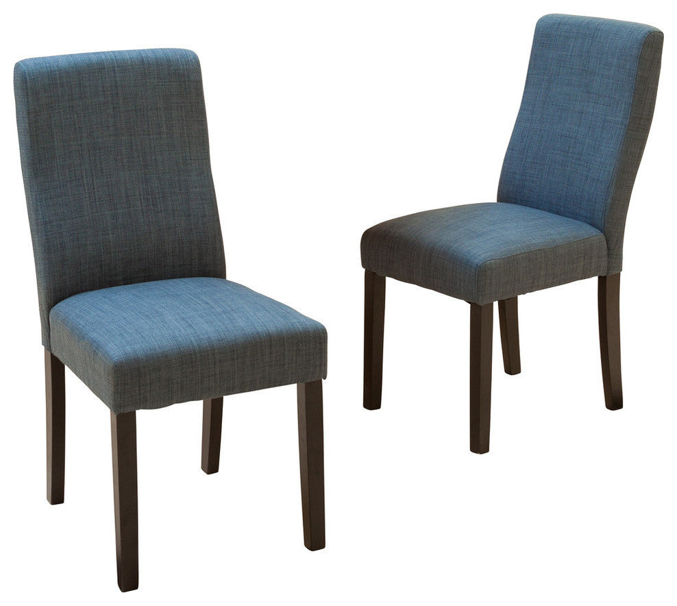 GDF Studio Heath Fabric Dining Chairs, Indigo, Set of 2