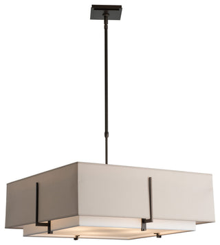 Exos Square Large Double Shade Pendant, Natural Anna Inner, Flax Outer