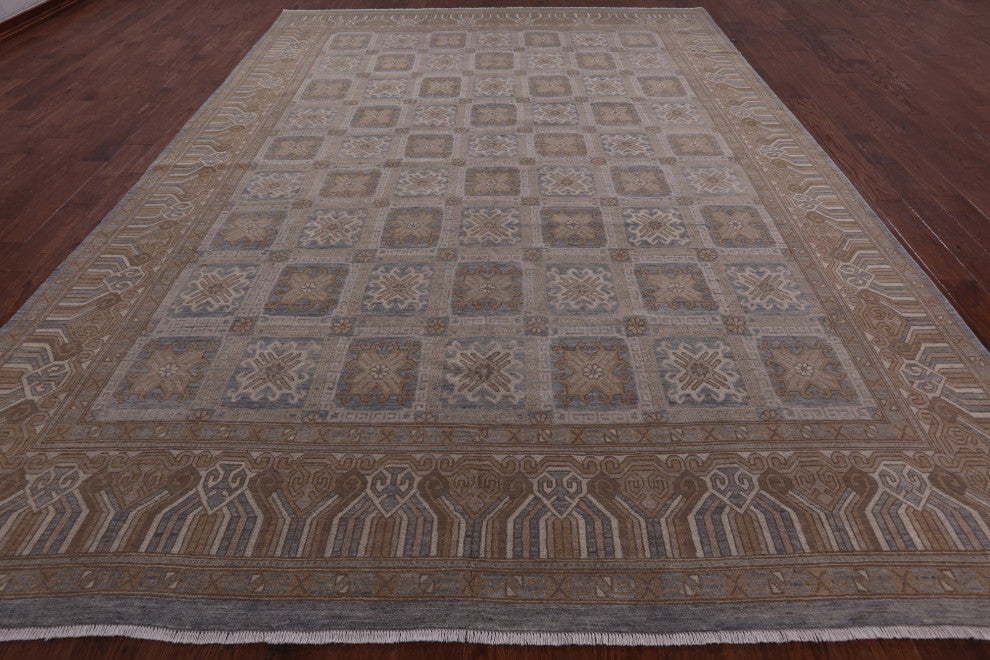9' 9" X 13' 7" Khotan Hand-Knotted Wool Area Rug Q4277