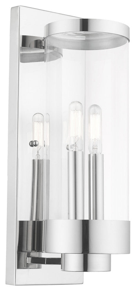 Livex Lighting Hillcrest 2 Light Polished Chrome Medium Outdoor Wall Lantern