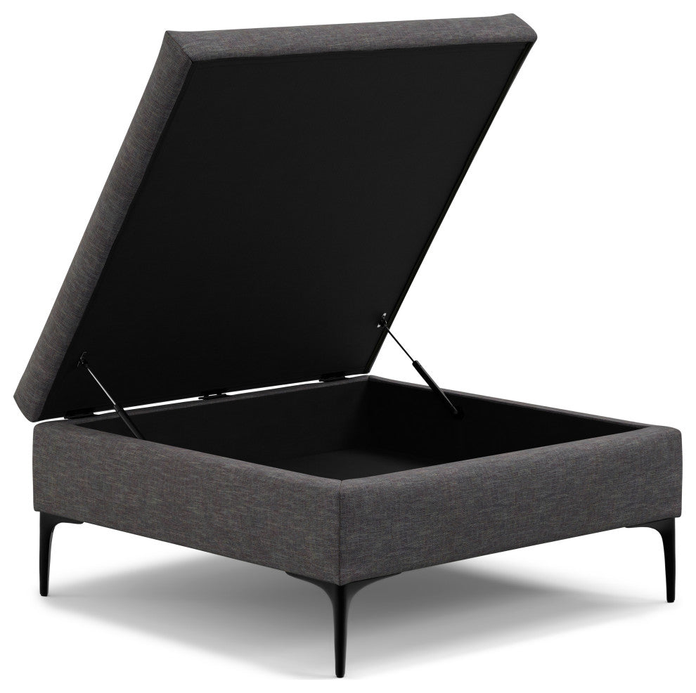 Rebecca Coffee Table Storage Ottoman With Lift Up Lid, Slate Grey