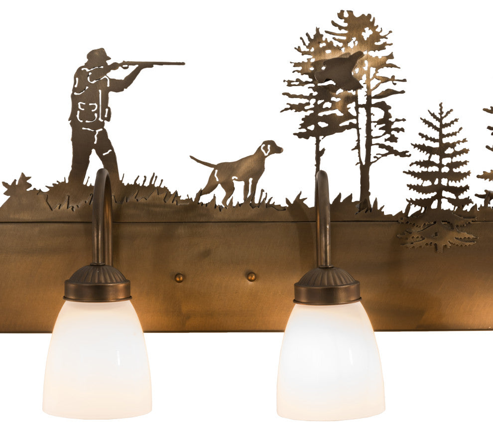 29 Wide Quail Hunter W/Dog 4 Light Vanity Light