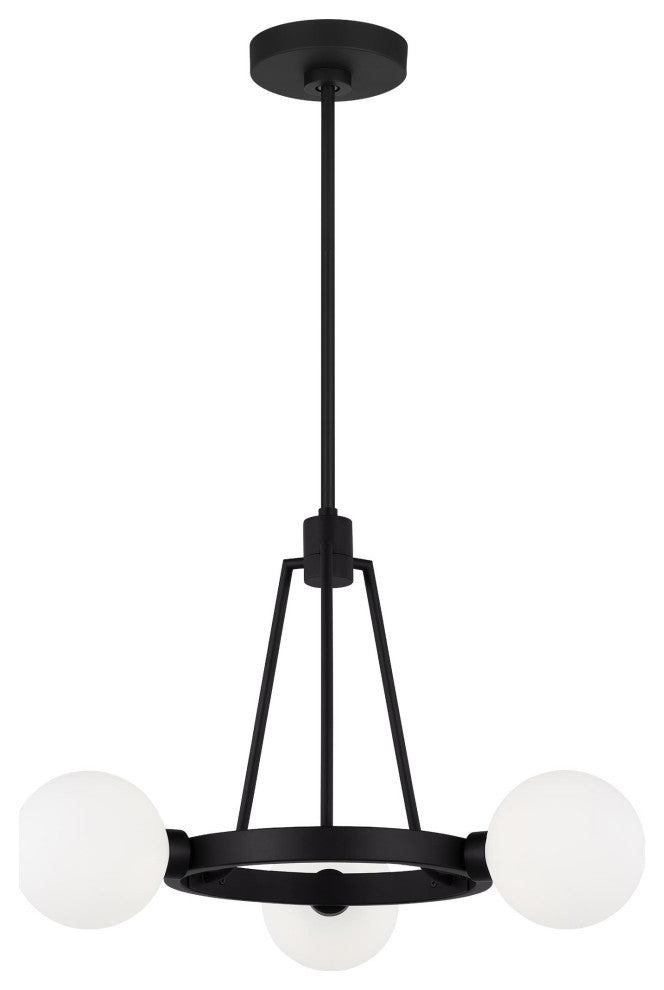 Clybourn Three Light Chandelier, Midnight Black