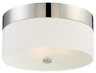 Grayson 3 Light Ceiling Mount in Polished Nickel with White Silk