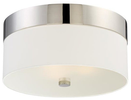 Grayson 3 Light Ceiling Mount in Polished Nickel with White Silk