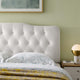 White Annabel Full Diamond Tufted Performance Velvet Headboard