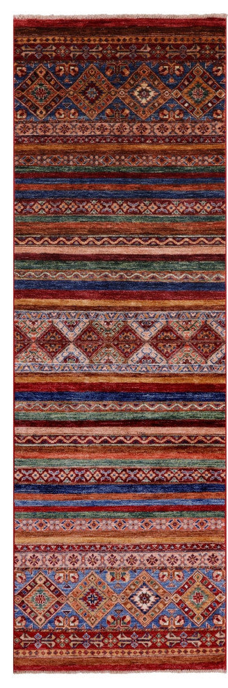 Runner Super Kazak Khorjin Hand Knotted Rug 2' 8" X 8' 7" Q5480