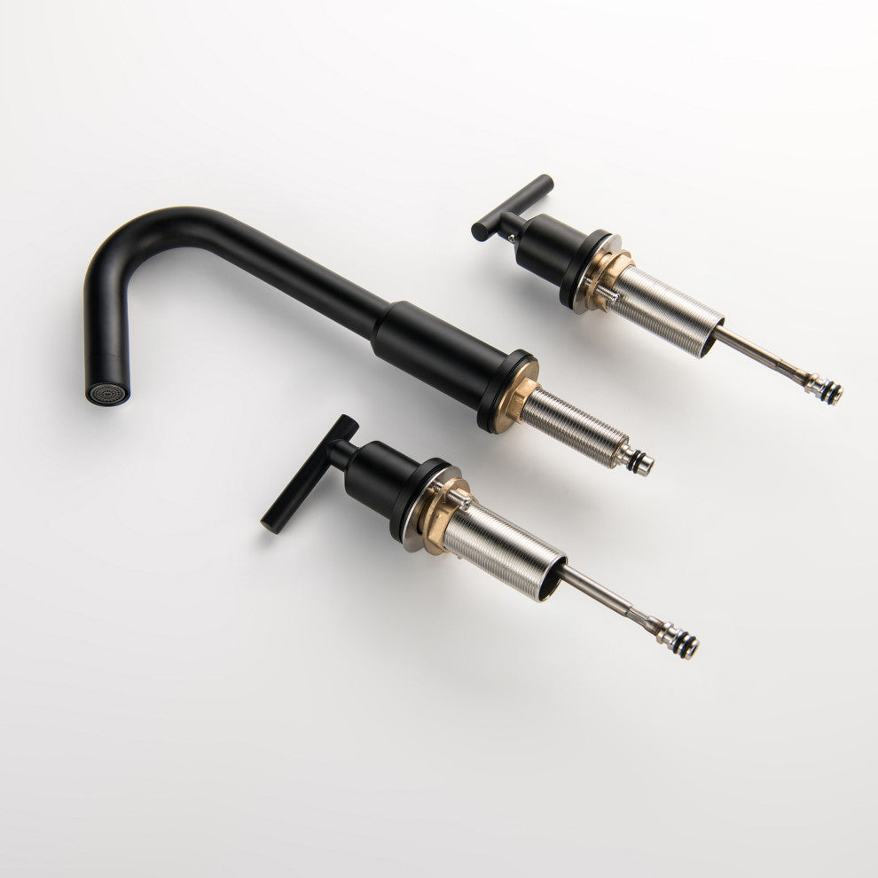 Deck Mounted Dual Handles High-Arc Widespread Bathroom Faucet