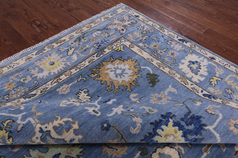 9' 1" X 12' 0" Handmade Wool Turkish Oushak Rug - Q13595