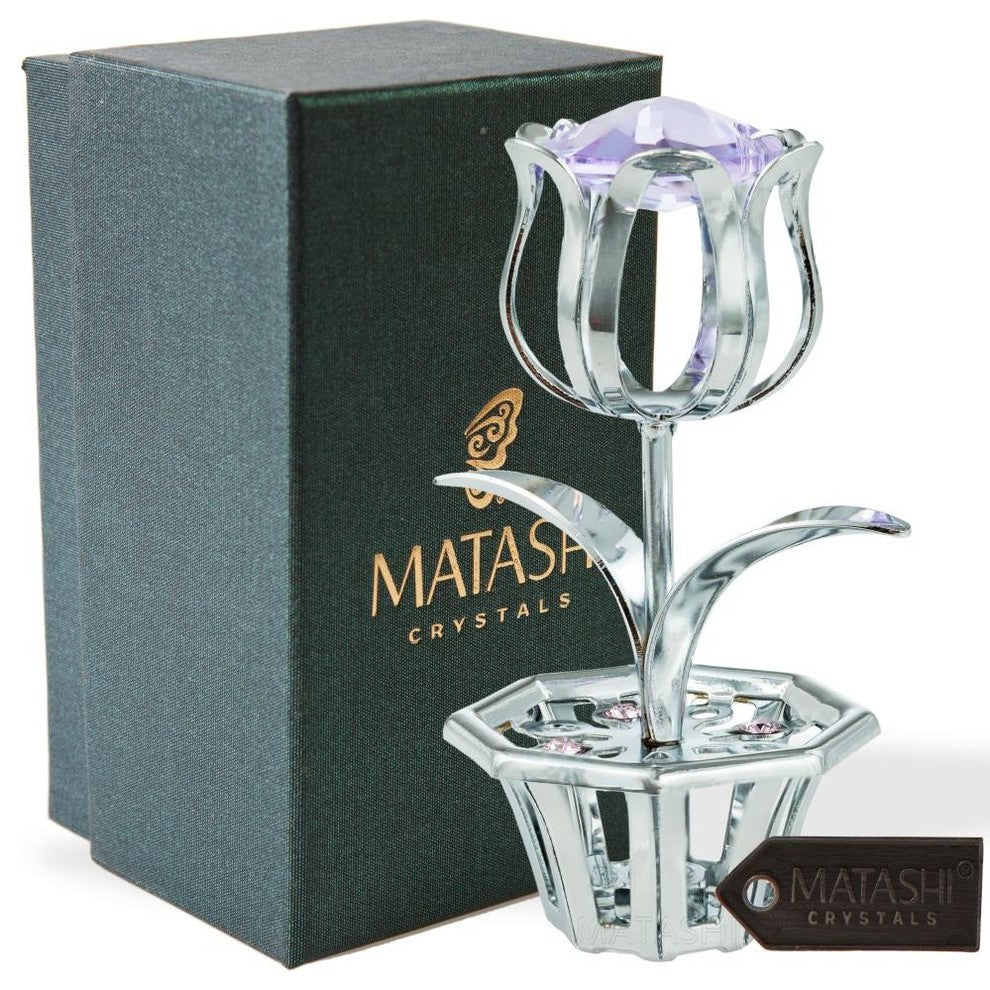 Chrome Plated Tulip Flower Table Top Ornament