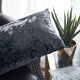 Crushed Velvet Pillow Cover 2 Piece Set, Gun Metal, 14" X 26"