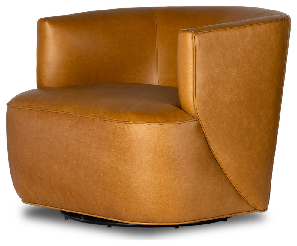 Mila Swivel Chair-Osorno Camel