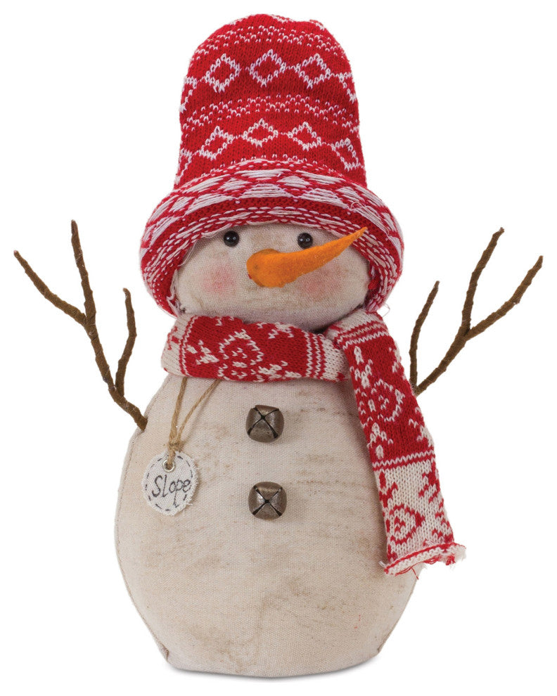 Snowman Decor With Hat and Scarf, Set of 2