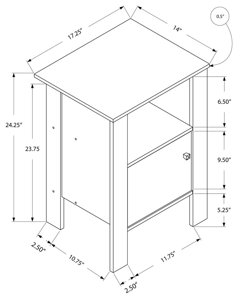Accent Table, Gray Night Stand With Storage
