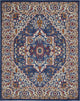 8" x 10" Blue and Ruby Medallion Area Rug