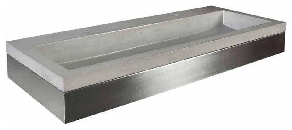 48" Zaca Vanity Base with NativeStone Trough in Ash