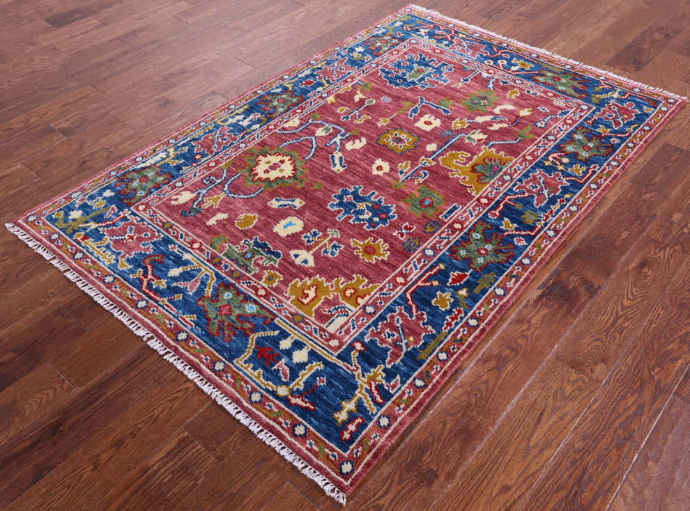 Handmade Turkish Oushak Wool Rug 4' 2" X 6' 3" - Q15888