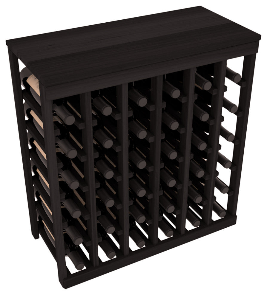 36-Bottle Kitchen Wine Rack,  Redwood, Black Stain