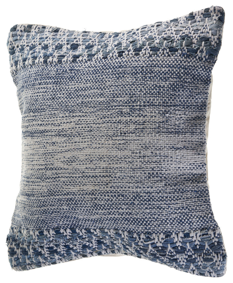 Blue and Ivory Textured Throw Pillow