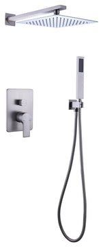 Rbrohant Wall Mount Shower System With Rough-in Valve, Brushed Nickel