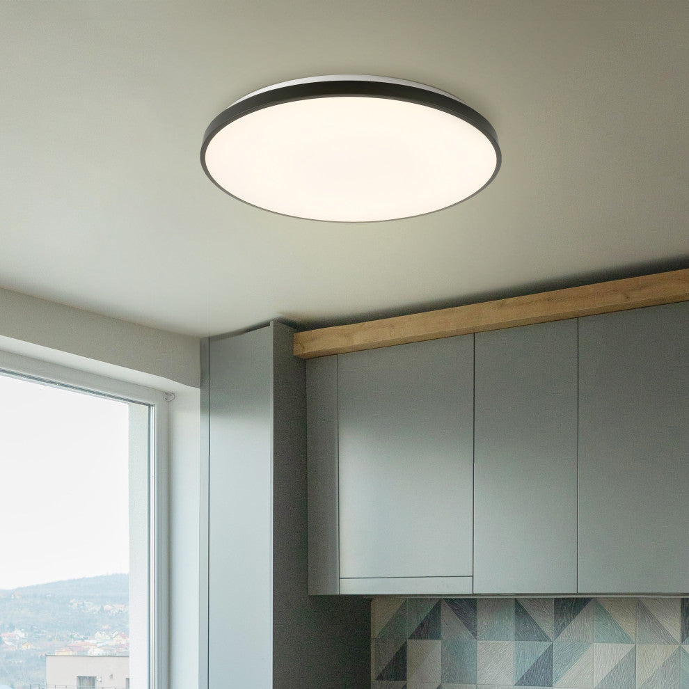 Astrid 21.25" 1-Light Modern Minimalist Iron Circle Integrated LED Flush Mount