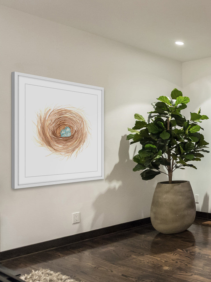 Marmont Hill, "Nest" by Thimble Sparrow Framed Painting Print, 18x18
