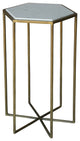 Geometric Gold And White Marble Side Table