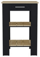 Kitchen Island 23 Inches Dozza, Kitchen, Black / Light Oak