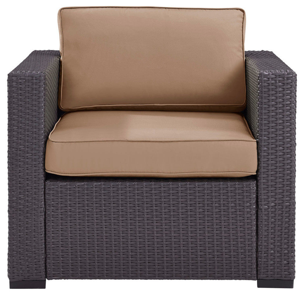 Biscayne Armchair With Mist Cushions, Cushions: Mocha