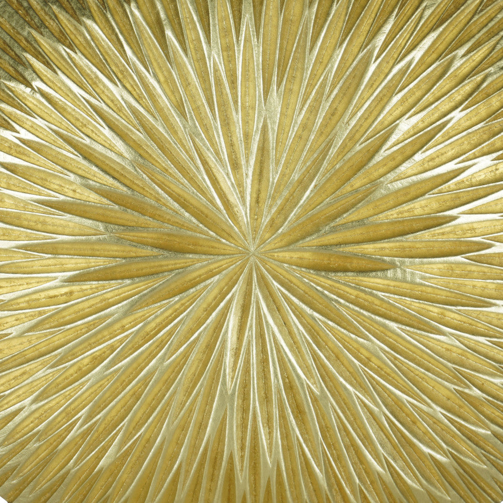 Golden Pine Wood Carving Plate Wall DÃ©cor