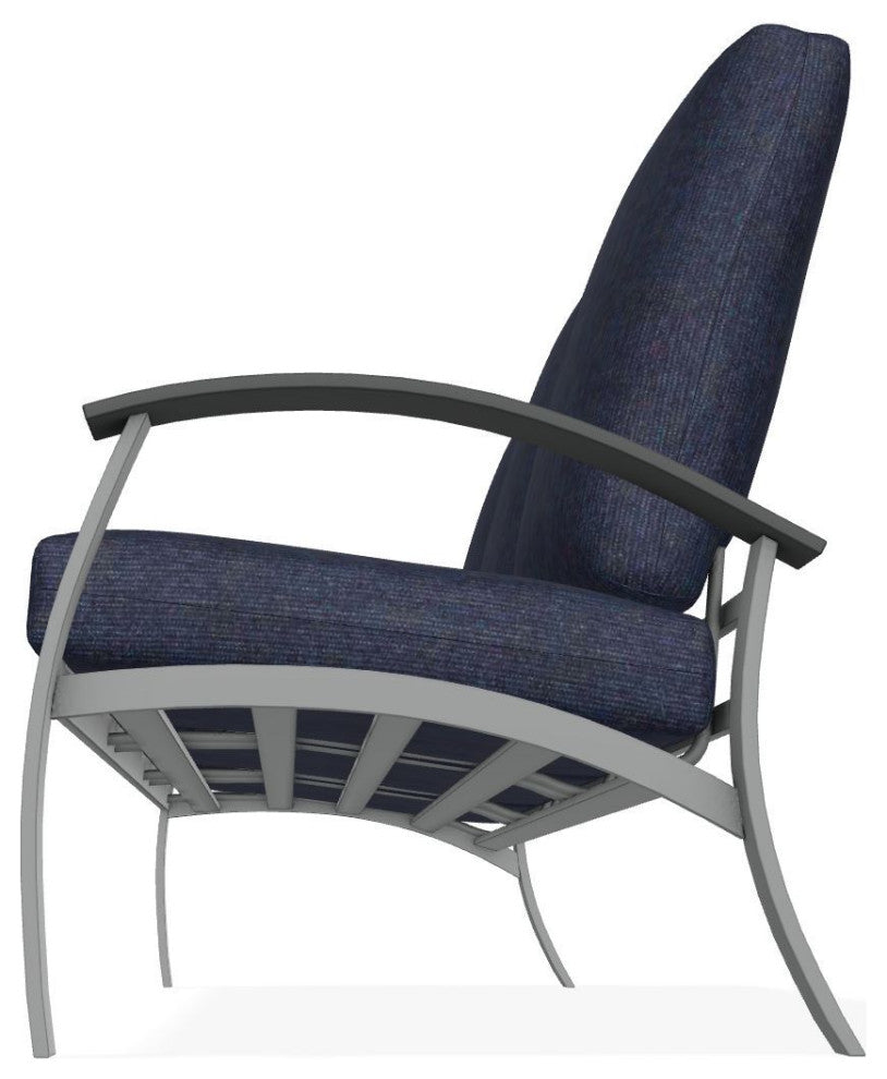 Belle Isle Cushion 3-Seat Outdoor Sofa, Indigo/Graphite
