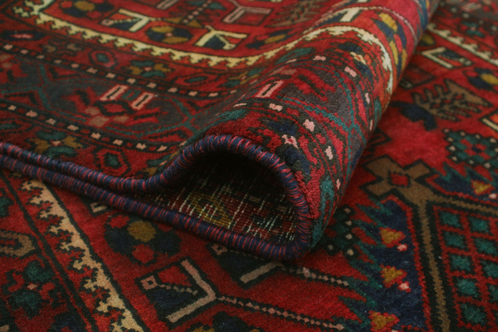 Fine Vintage Distressed Shary Rust/Navy Runner, 3'3x11'3