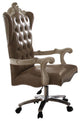 Benzara BM177724 Leather Executive Chair With Lift, Brown/Bone White Finish