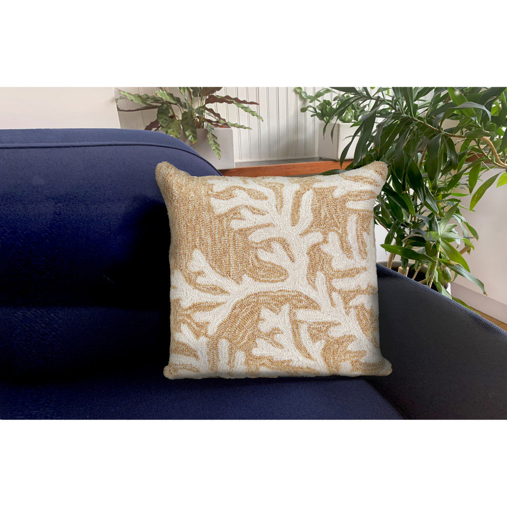 Frontporch Coral Square Pillow, 18", Neutral, 18"x18"
