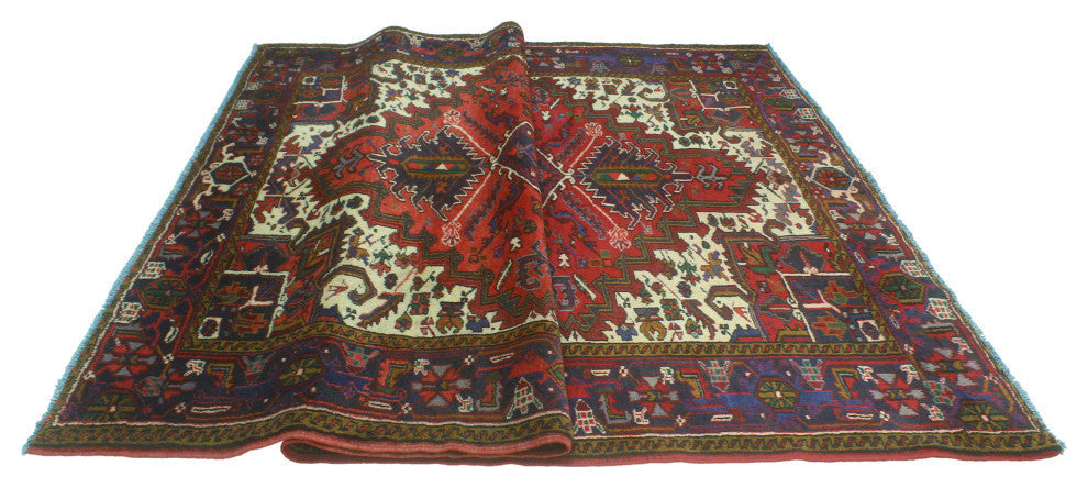 Fine Vintage Distressed Wilfred Rust/Navy Rug, 8'1x11'2