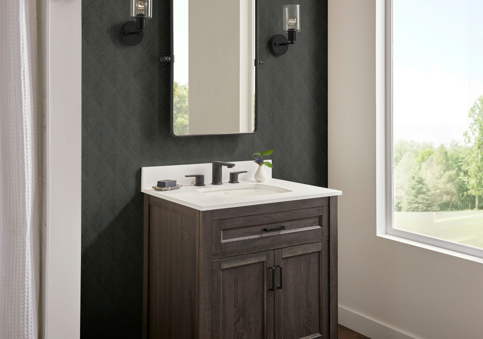 Tribune 2H Widespread Bath Faucet, 50/50 Pop-Up Drain 1.2gpm, Satin Black