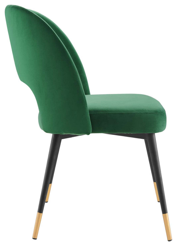 Rouse Performance Velvet Dining Side Chair Emerald
