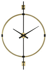 Uttermost 06106 30.75"W Iron Analog Wall Mounted Clock - Gold / Black