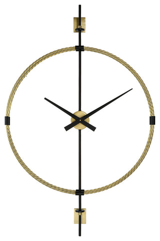 Uttermost 06106 30.75"W Iron Analog Wall Mounted Clock - Gold / Black