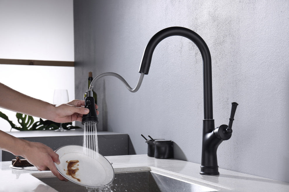 Workstation 42" Undermount Single Bowl Black Kitchen Sink With Faucet